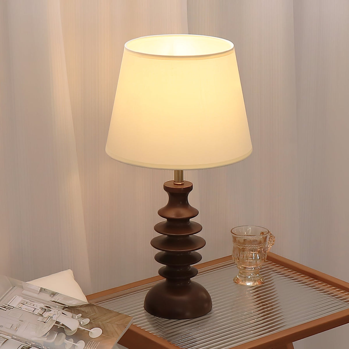 Tivoce vintagebordlampe i stof