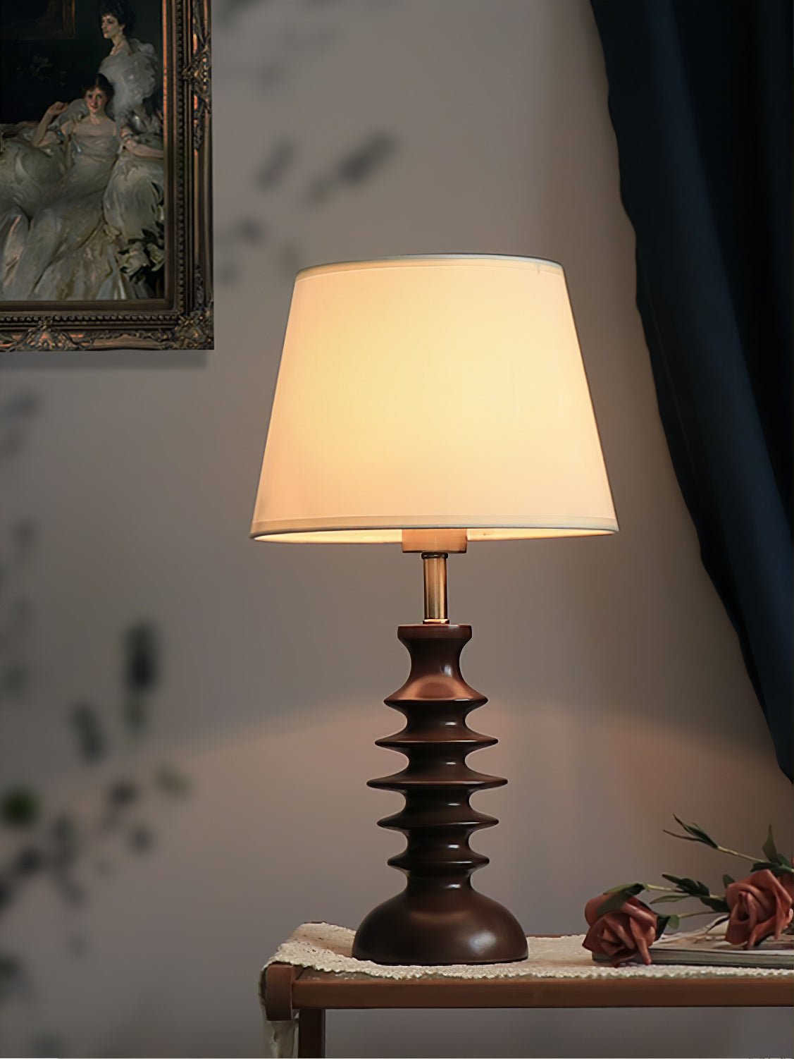 Tivoce vintagebordlampe i stof