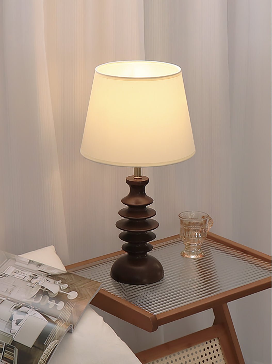 Tivoce vintagebordlampe i stof