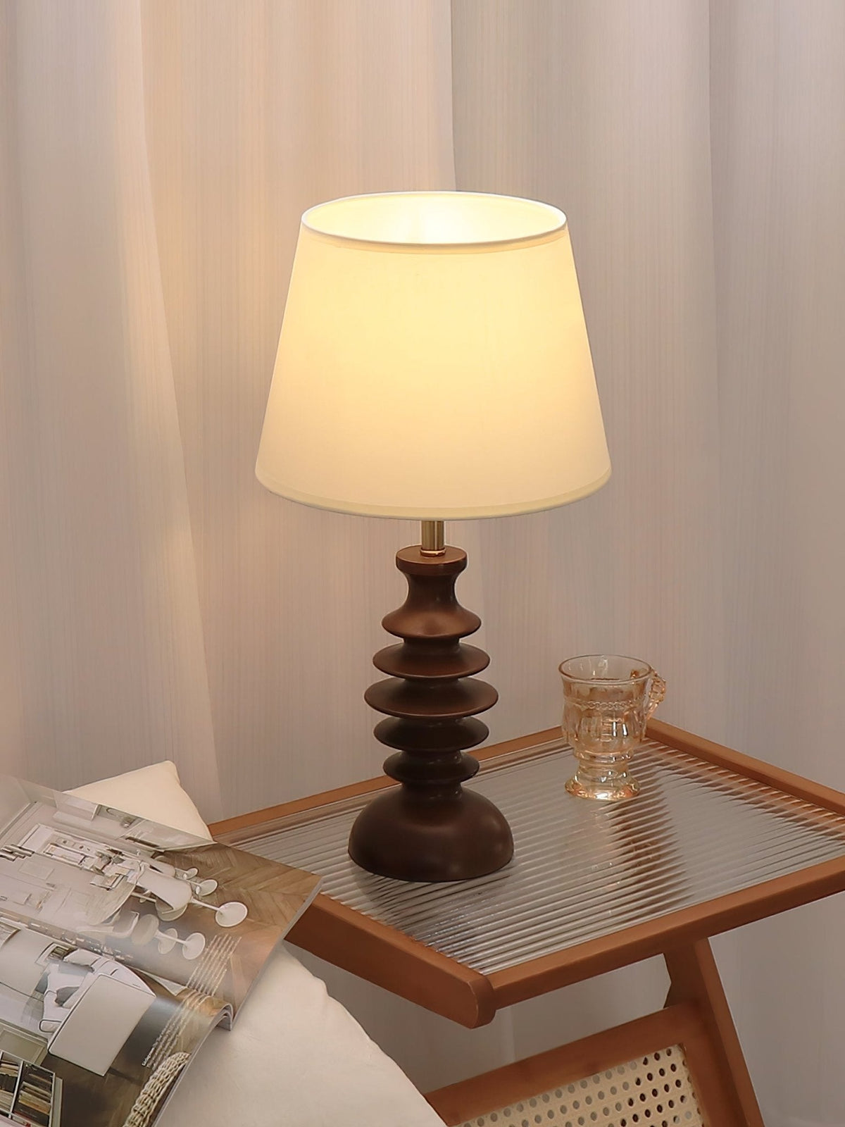 Tivoce vintagebordlampe i stof