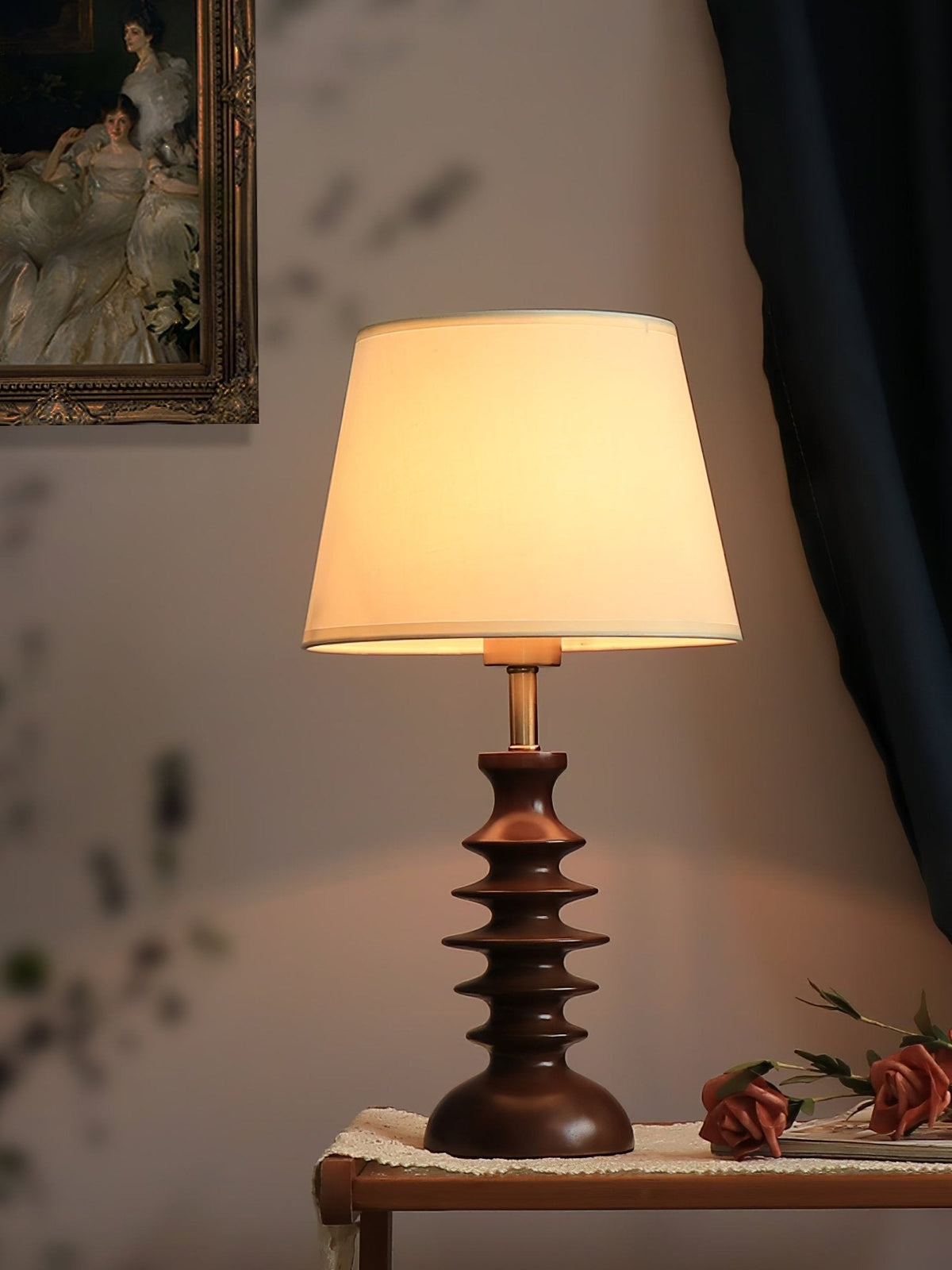 Tivoce vintagebordlampe i stof