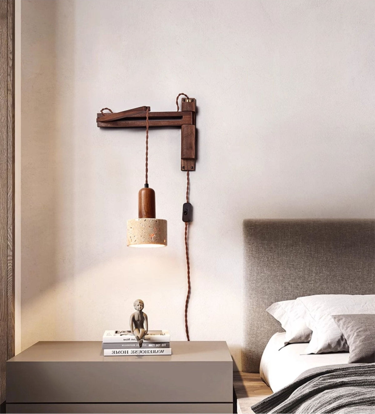 Arboren Adjustable Travertine Dome-vägglampa