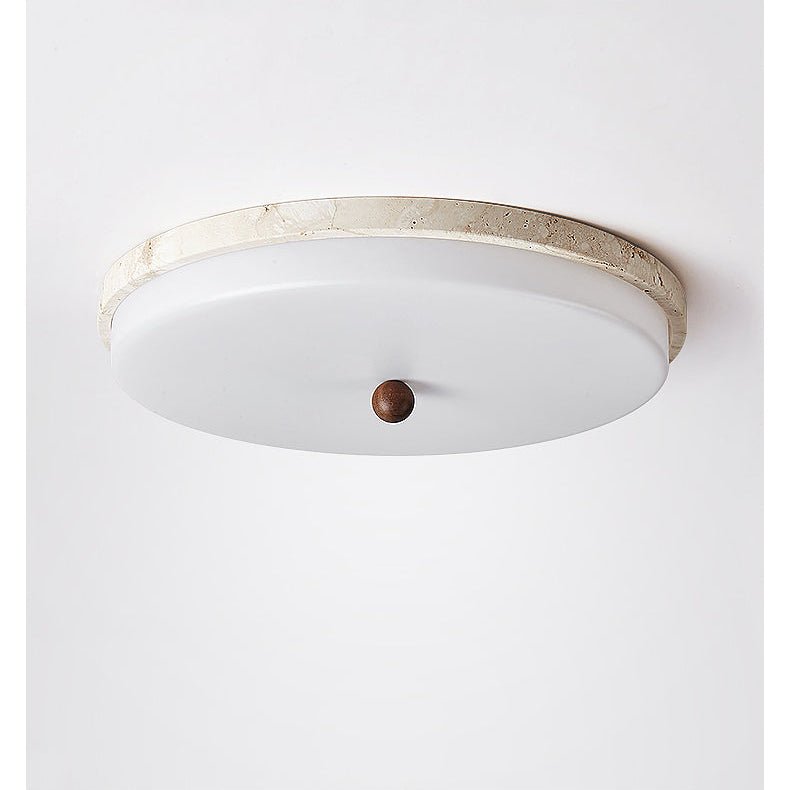 Aeon taklampa med travertinklot