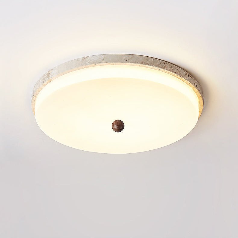 Aeon taklampa med travertinklot