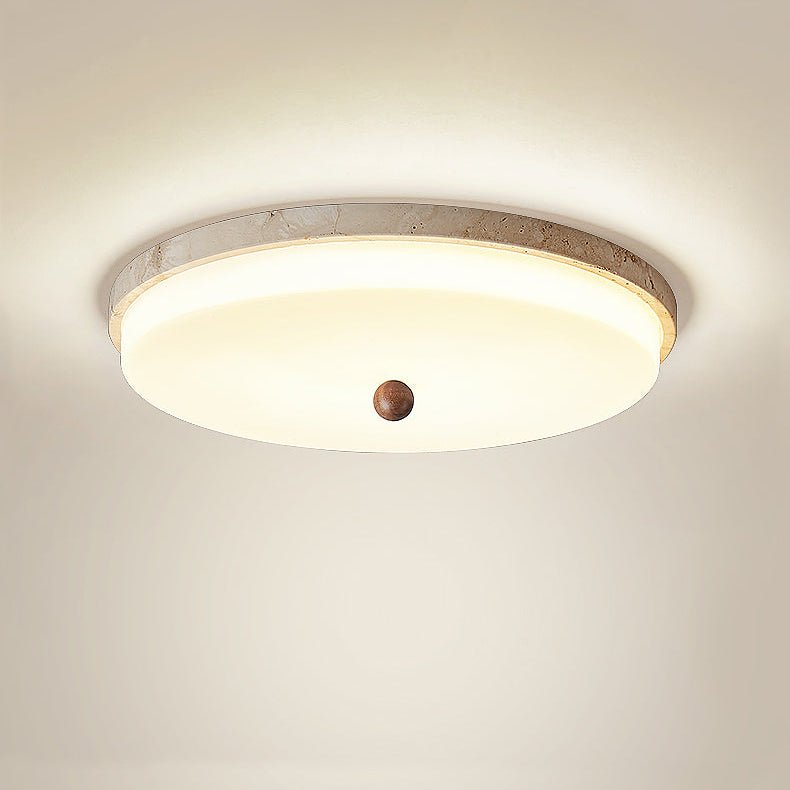 Aeon taklampa med travertinklot