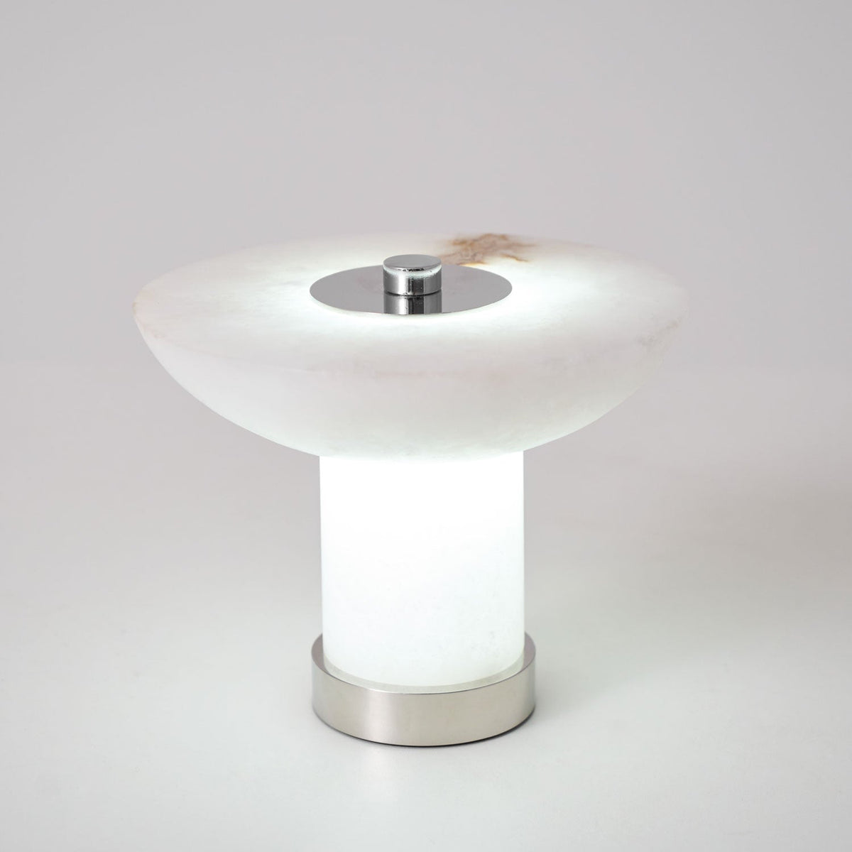 Candeeiro de mesa em alabastro com formato de cogumelo Eurnoran