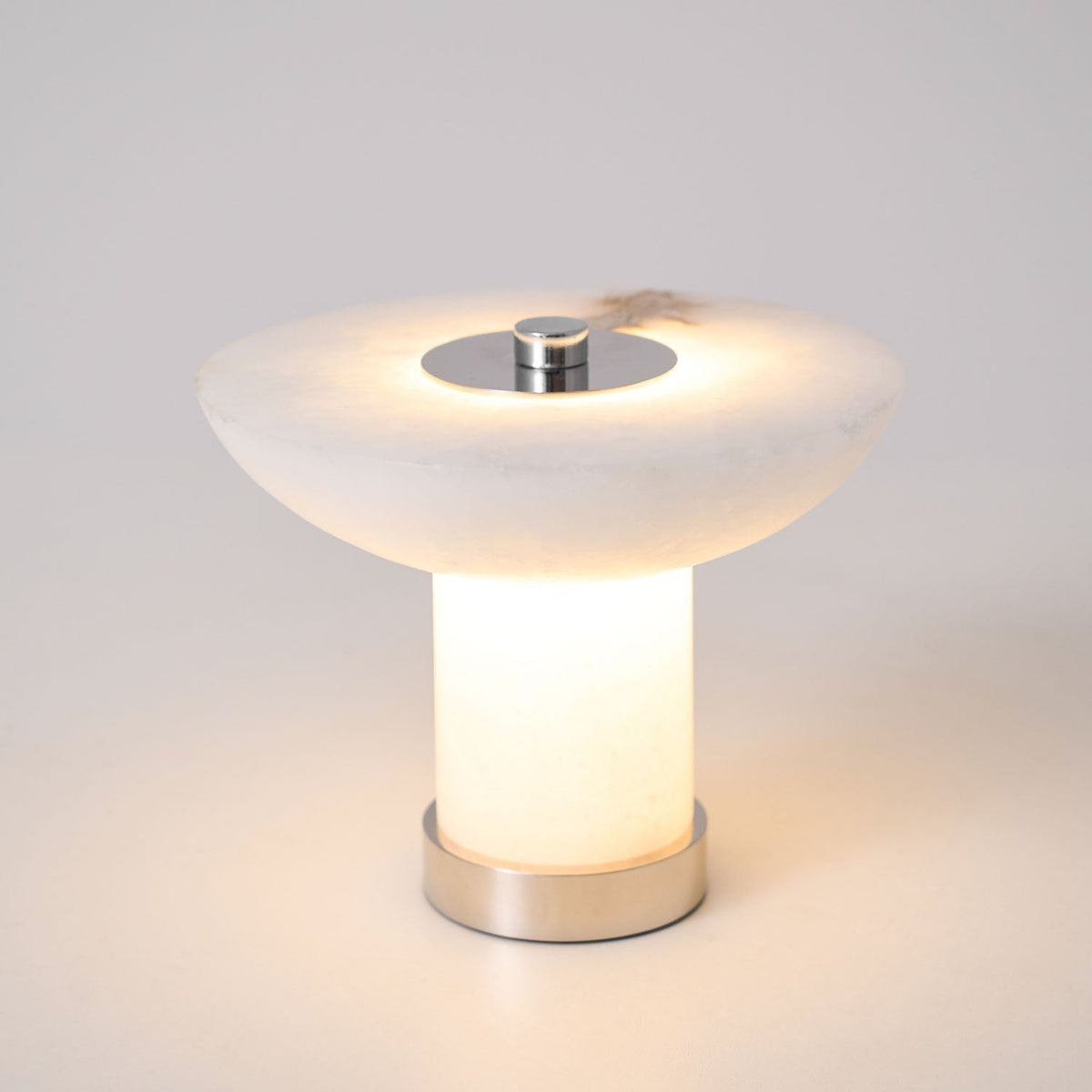 Candeeiro de mesa em alabastro com formato de cogumelo Eurnoran