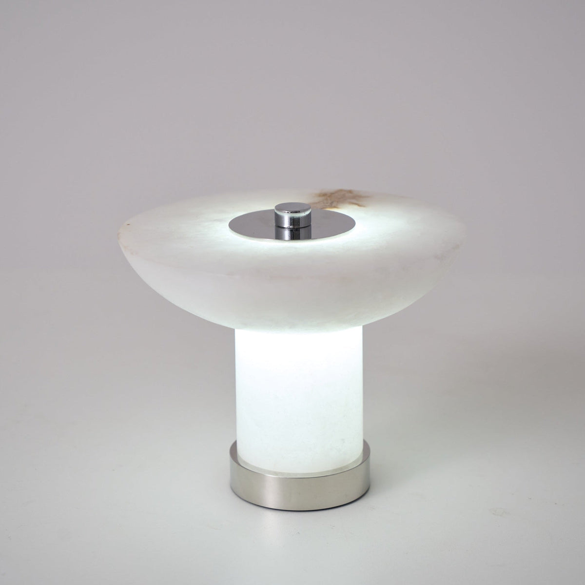 Candeeiro de mesa em alabastro com formato de cogumelo Eurnoran