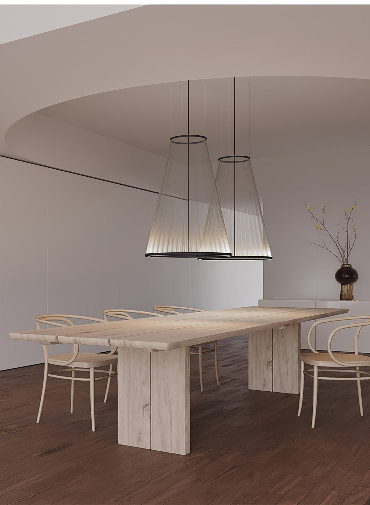 Hyn minimalistisk pendellampe i aluminium