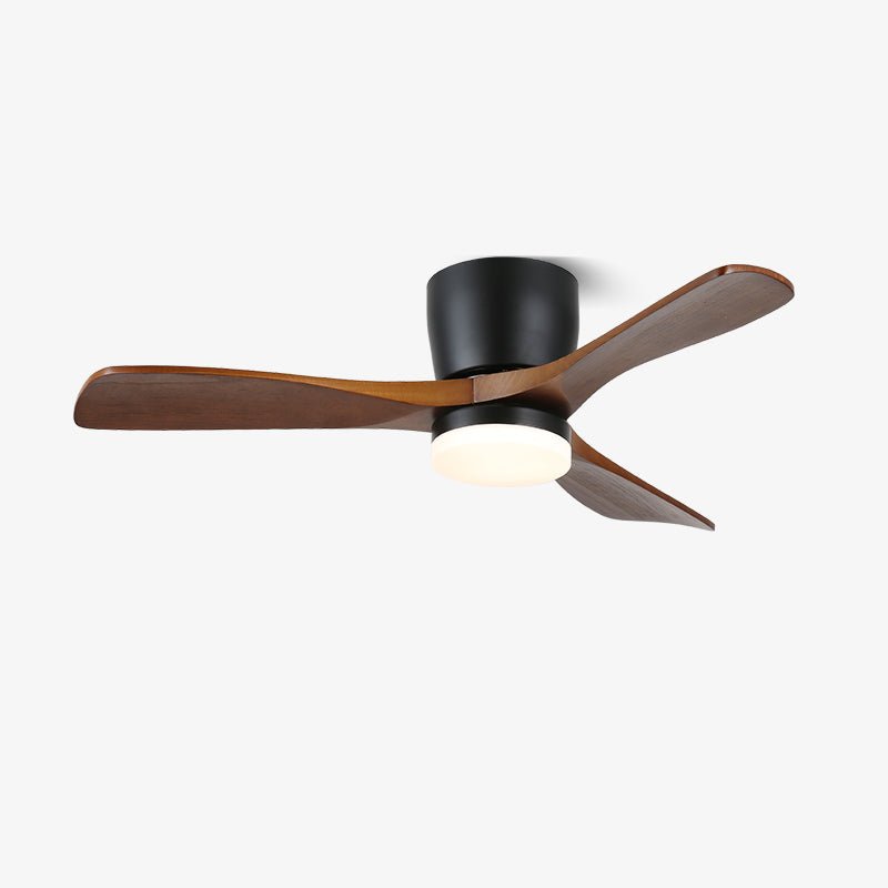 Brinor minimalistisk loftsventilator med lys i træ