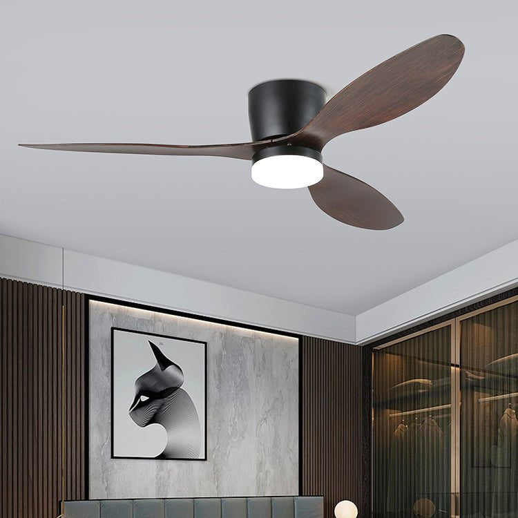 Brinor minimalistisk loftsventilator med lys i træ
