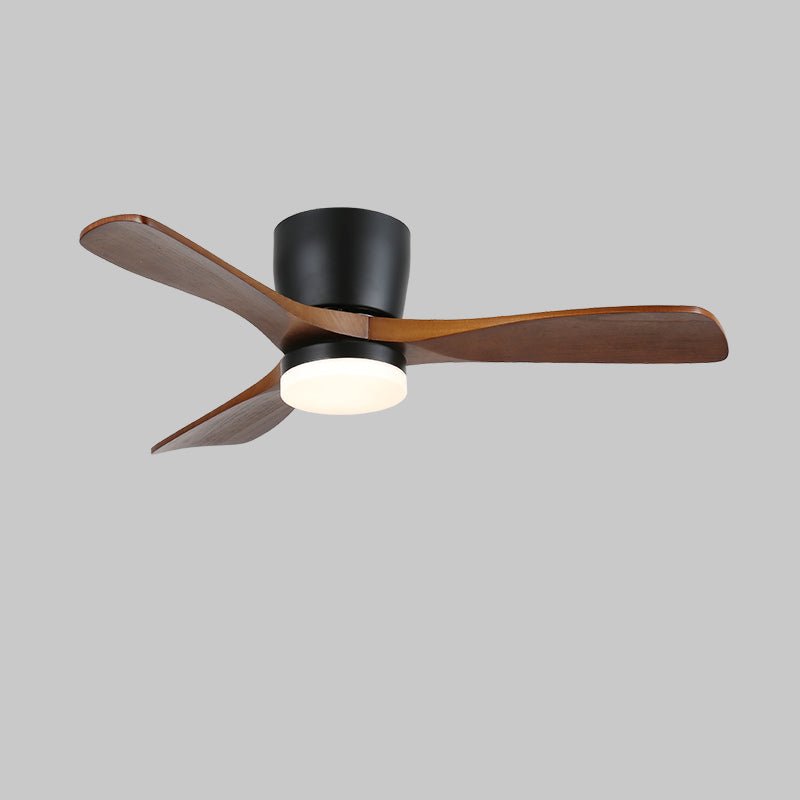 Brinor minimalistisk loftsventilator med lys i træ
