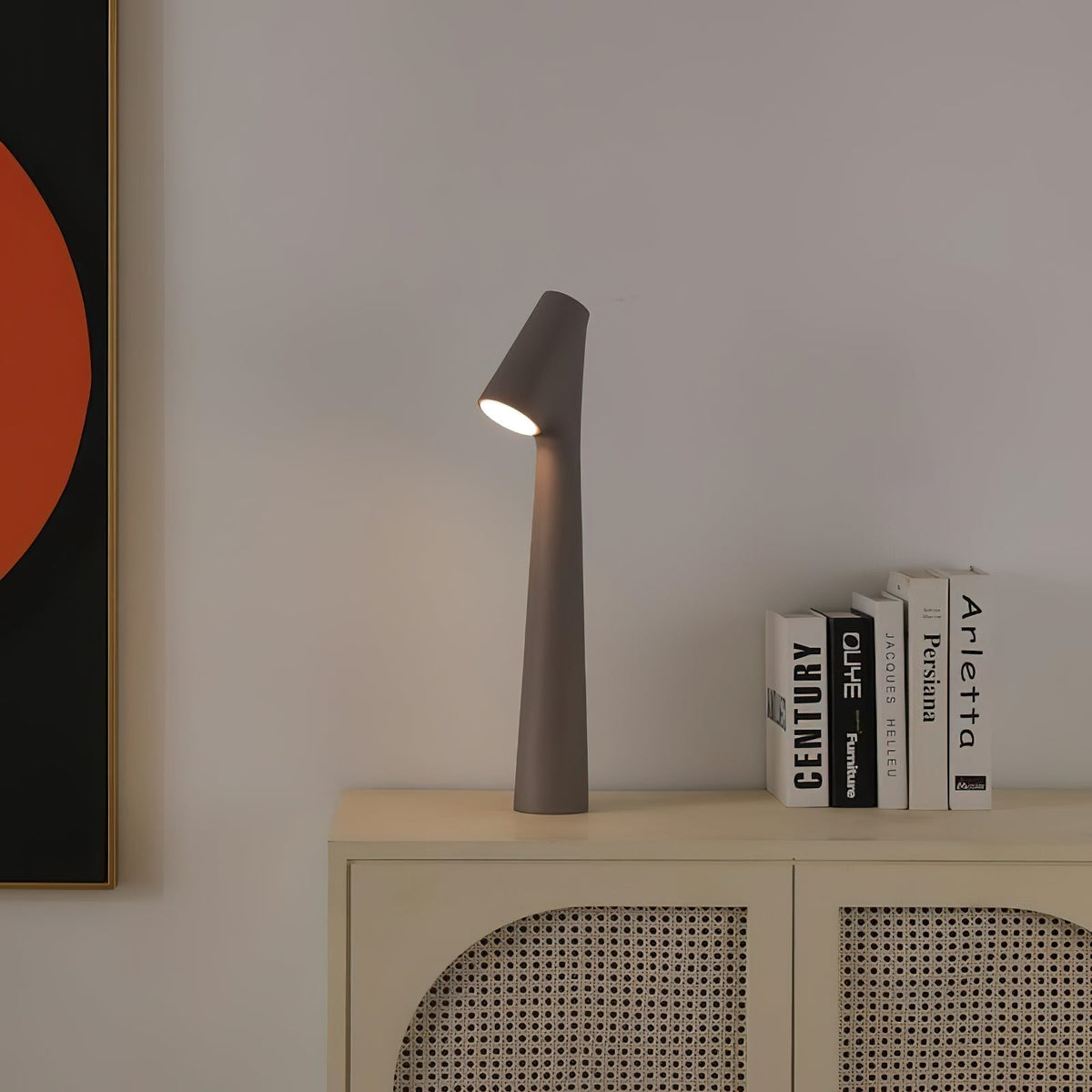 Candeeiro de mesa Nirerora minimalista em acrílico