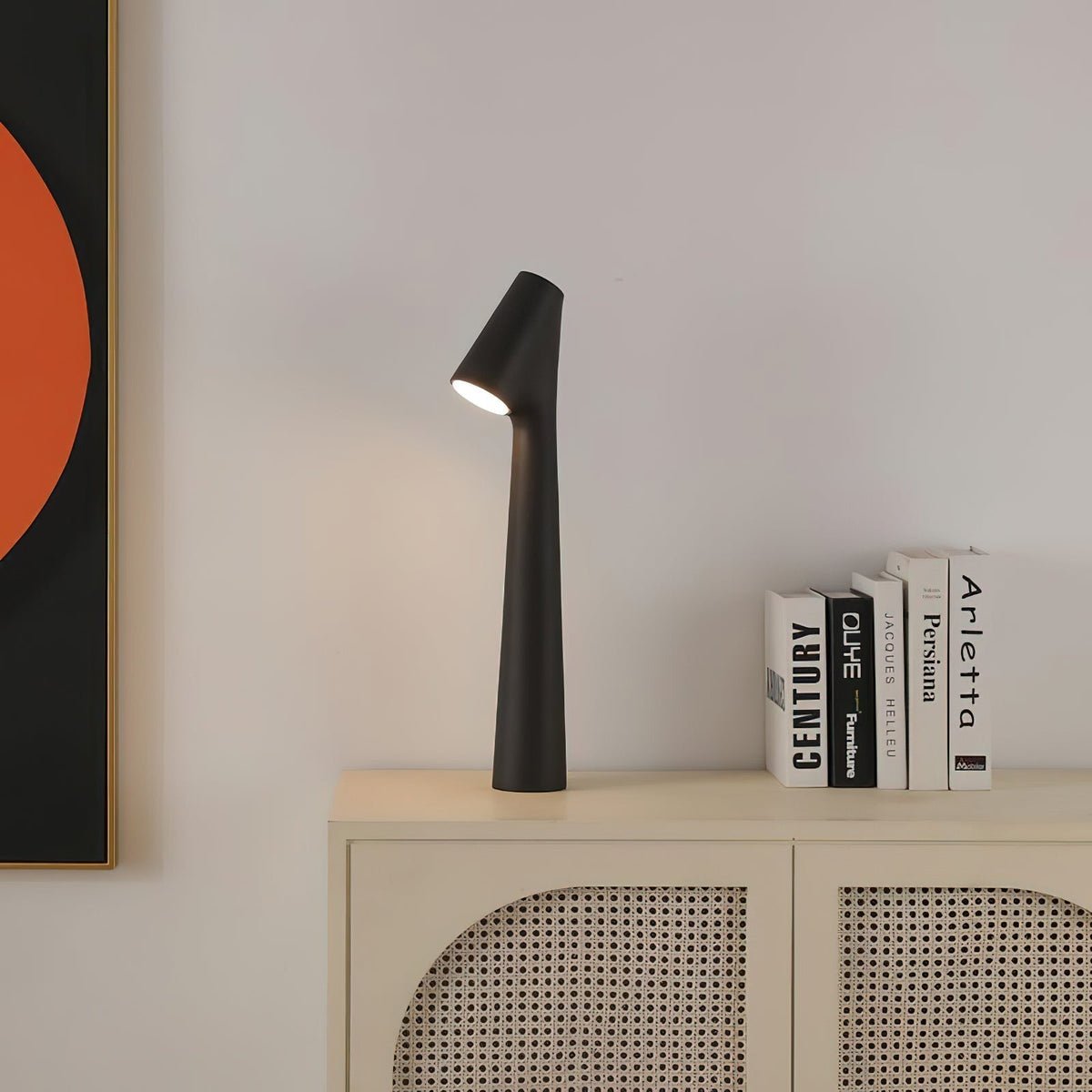 Candeeiro de mesa Nirerora minimalista em acrílico