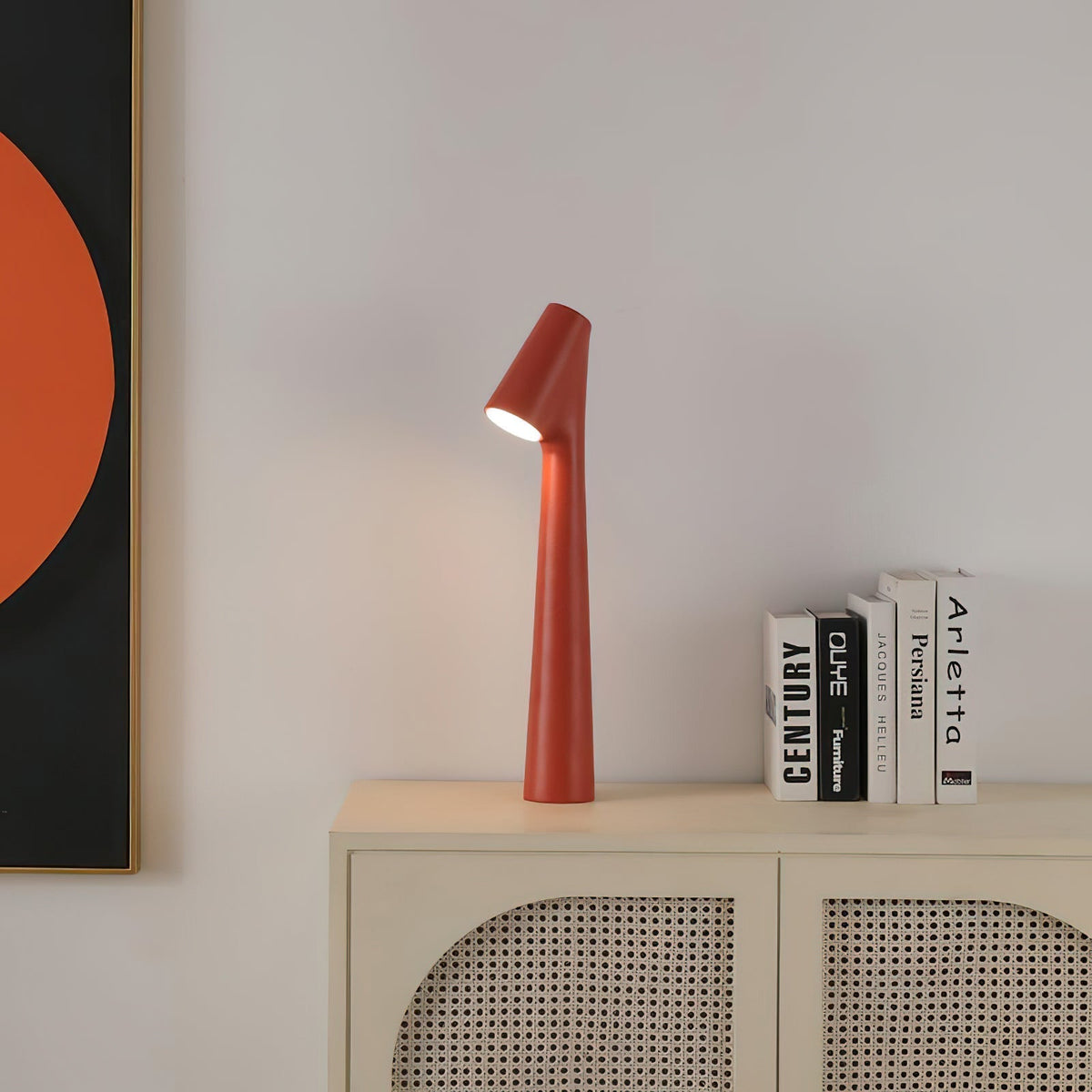 Candeeiro de mesa Nirerora minimalista em acrílico