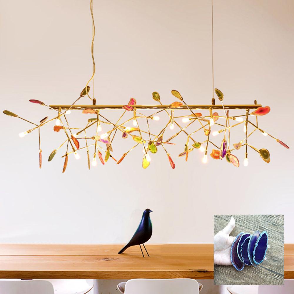 Agate ljósakróna með litríkum greinóttum örmum