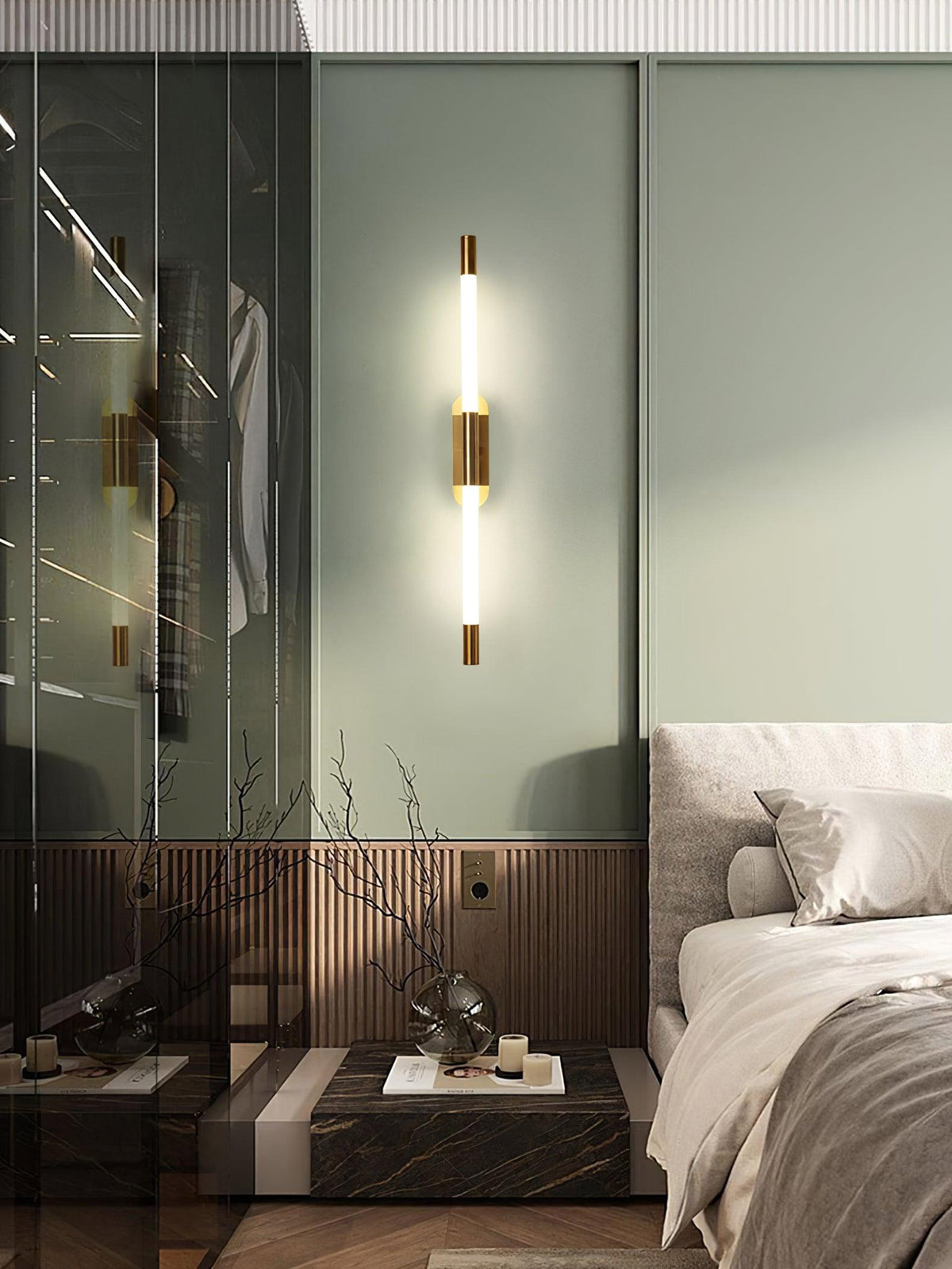 Candeeiro de parede Lumiviella com tubos modulares