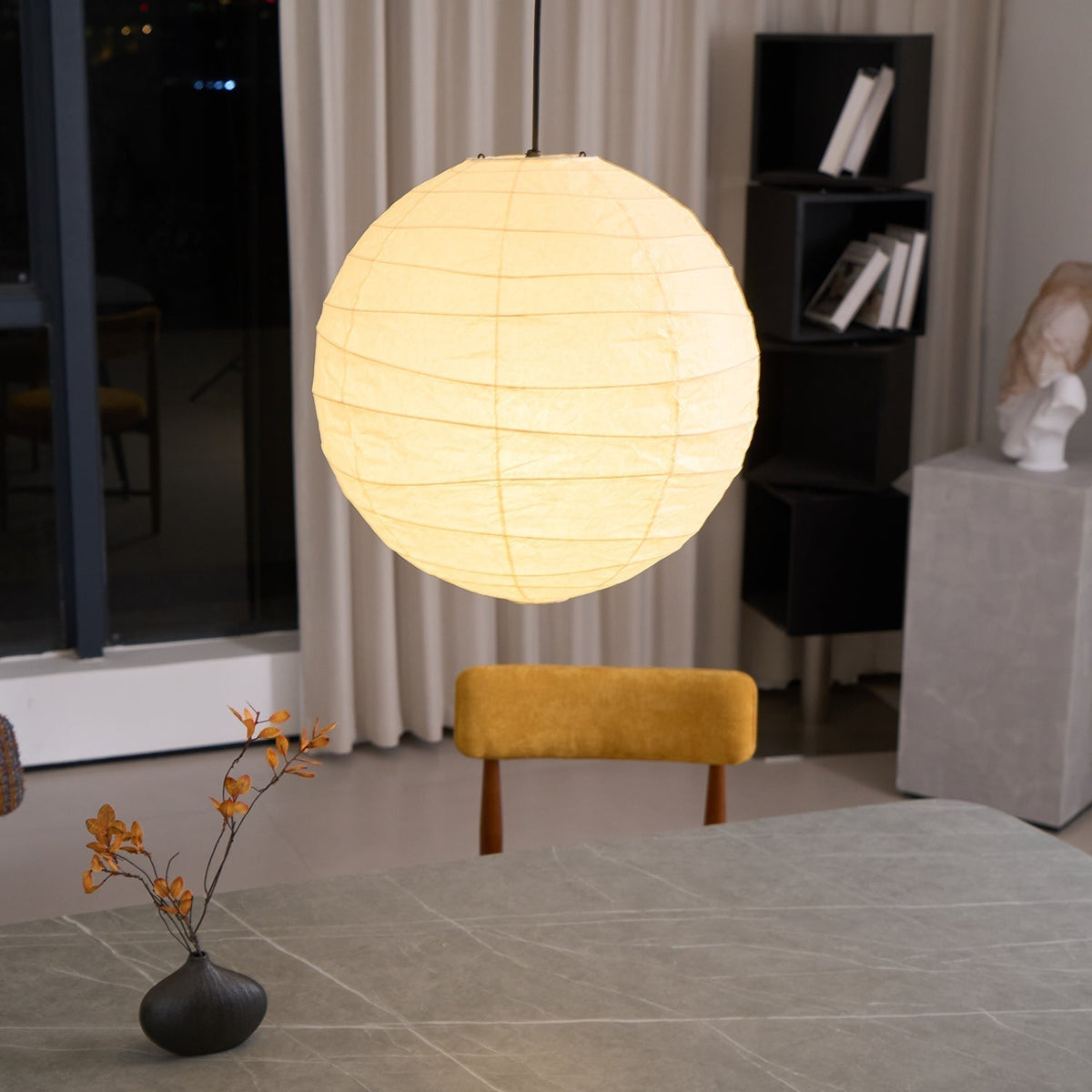 Luna pendellampe, japansk papirkugle