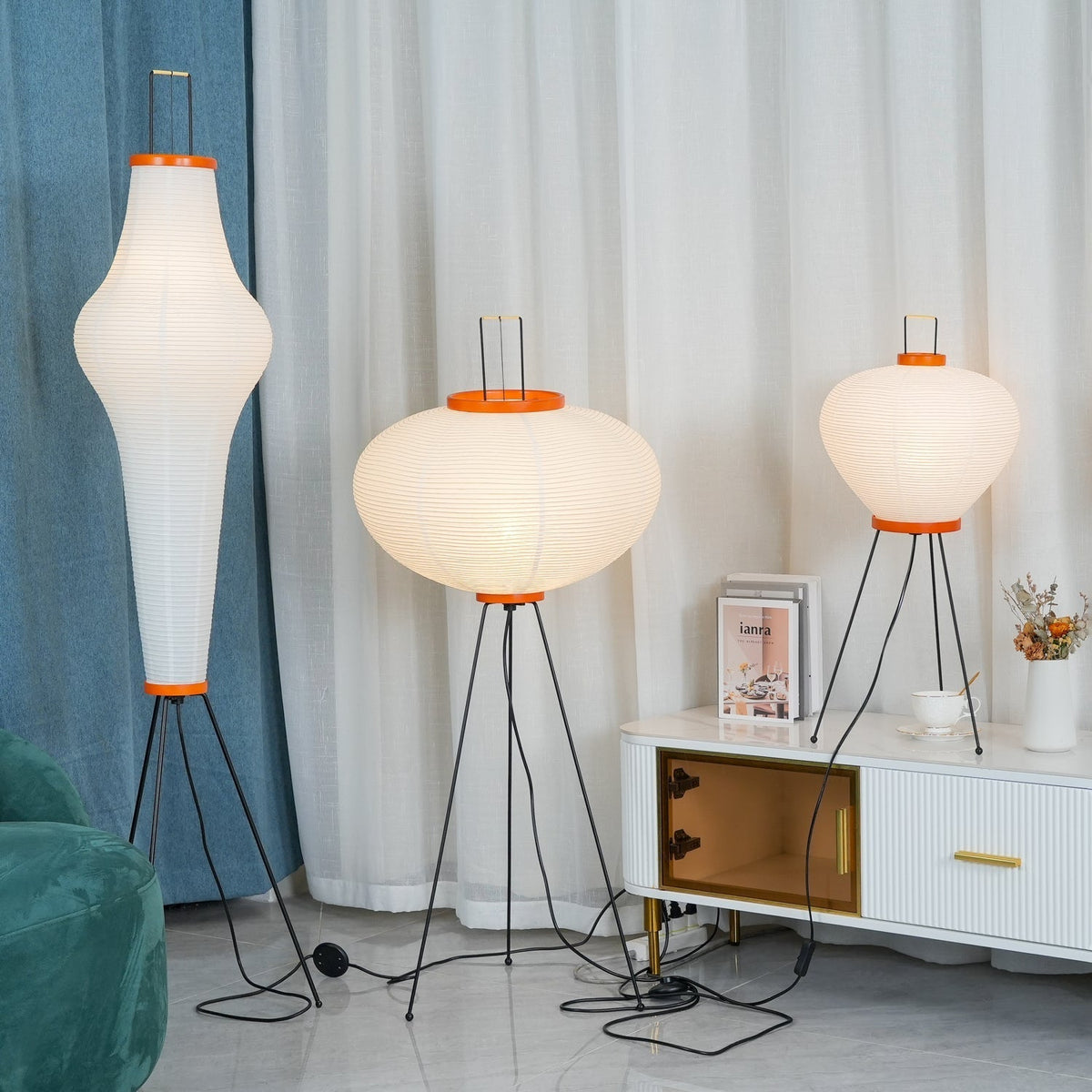 Krelix skandinavisk gulvlampe i papir