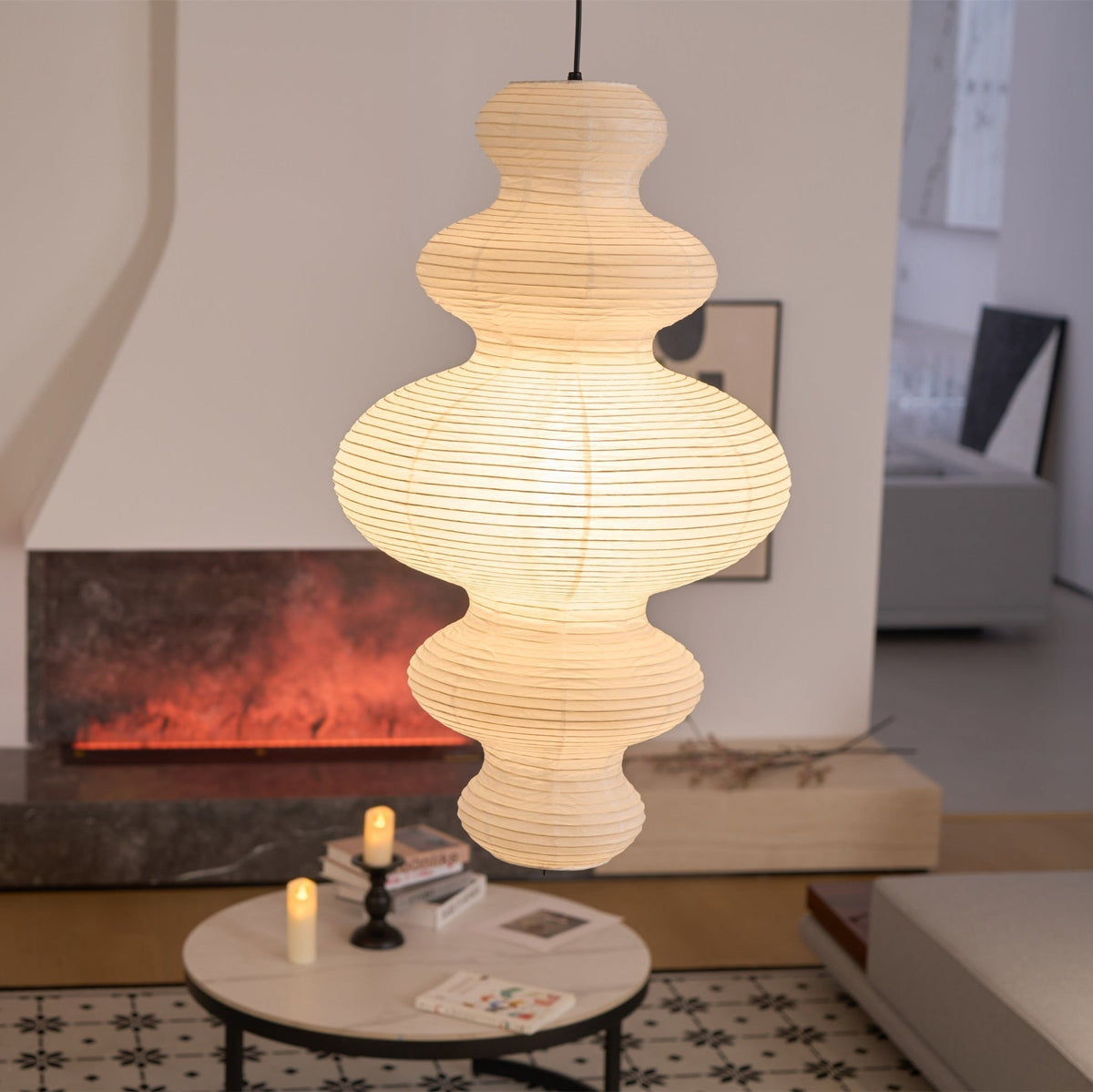 Candeeiro suspenso tradicional em papel Lunivora