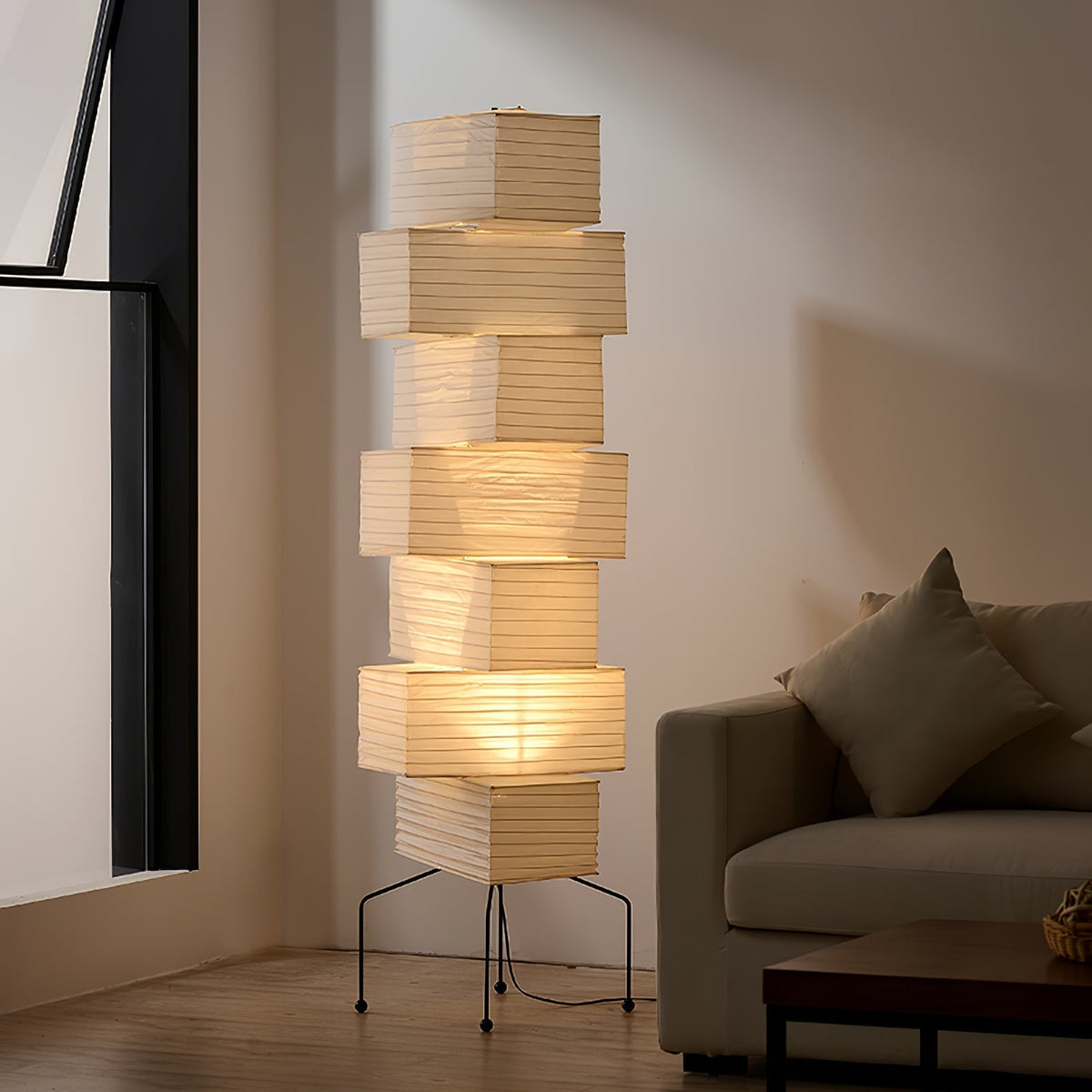 Avara golvlampa i papper