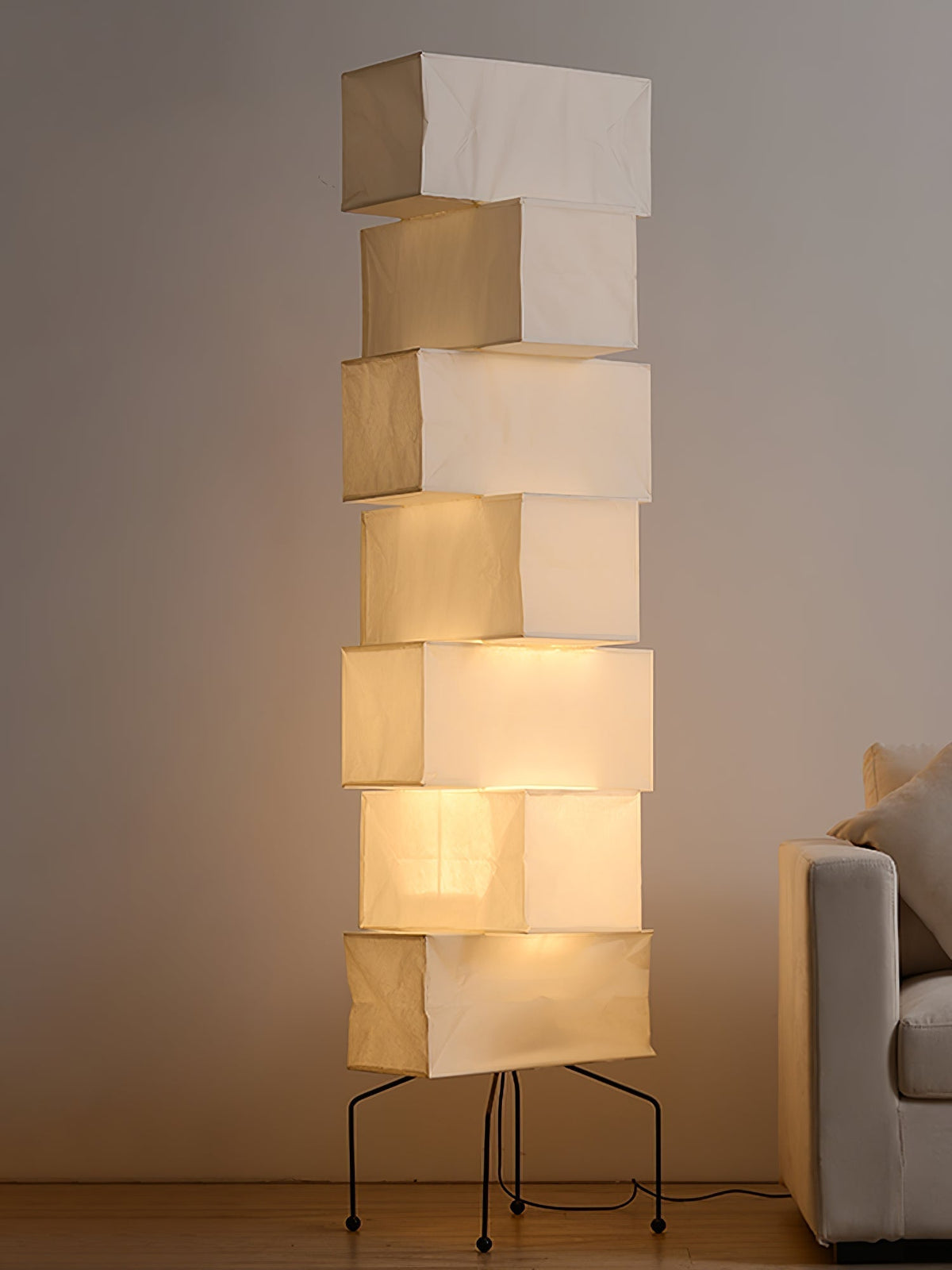 Avara golvlampa i papper
