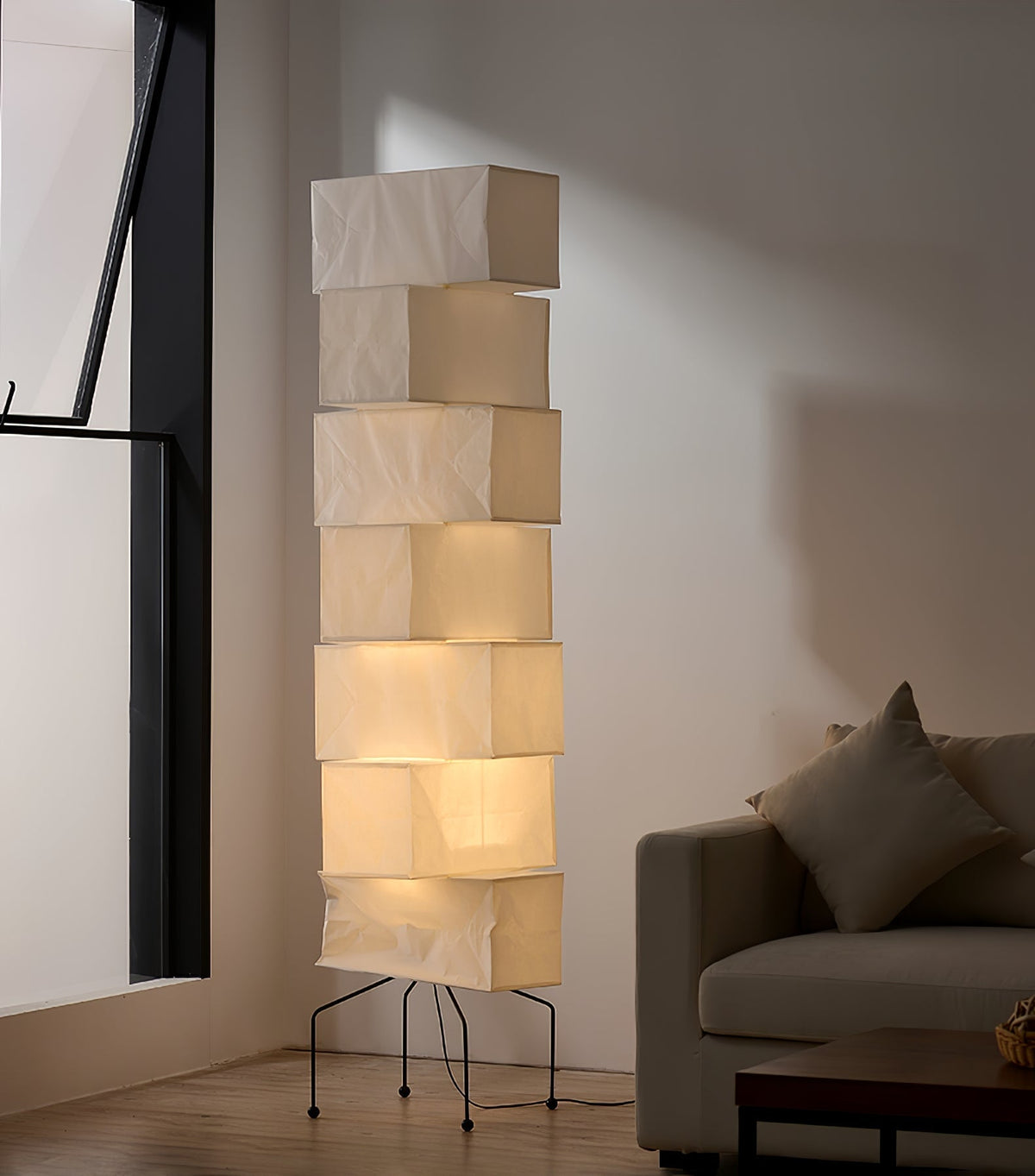 Avara golvlampa i papper