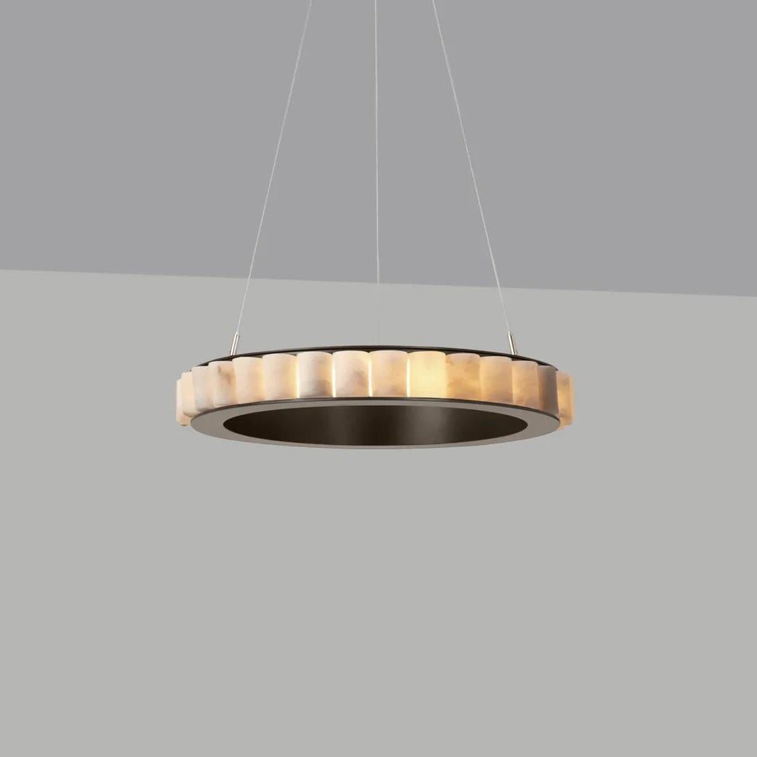 Aurelia ljuskrona med dubbla ringar i alabaster