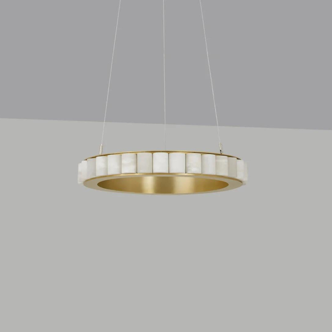 Aurelia ljuskrona med dubbla ringar i alabaster
