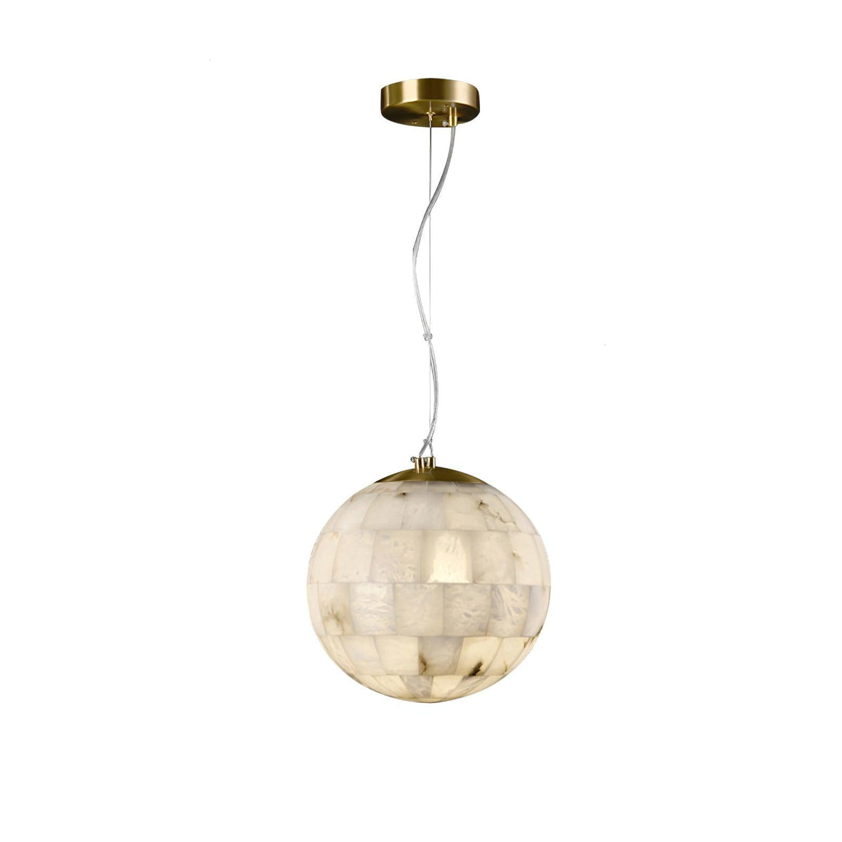 Amo globformad pendellampa i alabaster