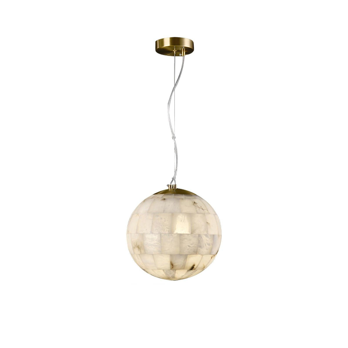 Amo globformad pendellampa i alabaster