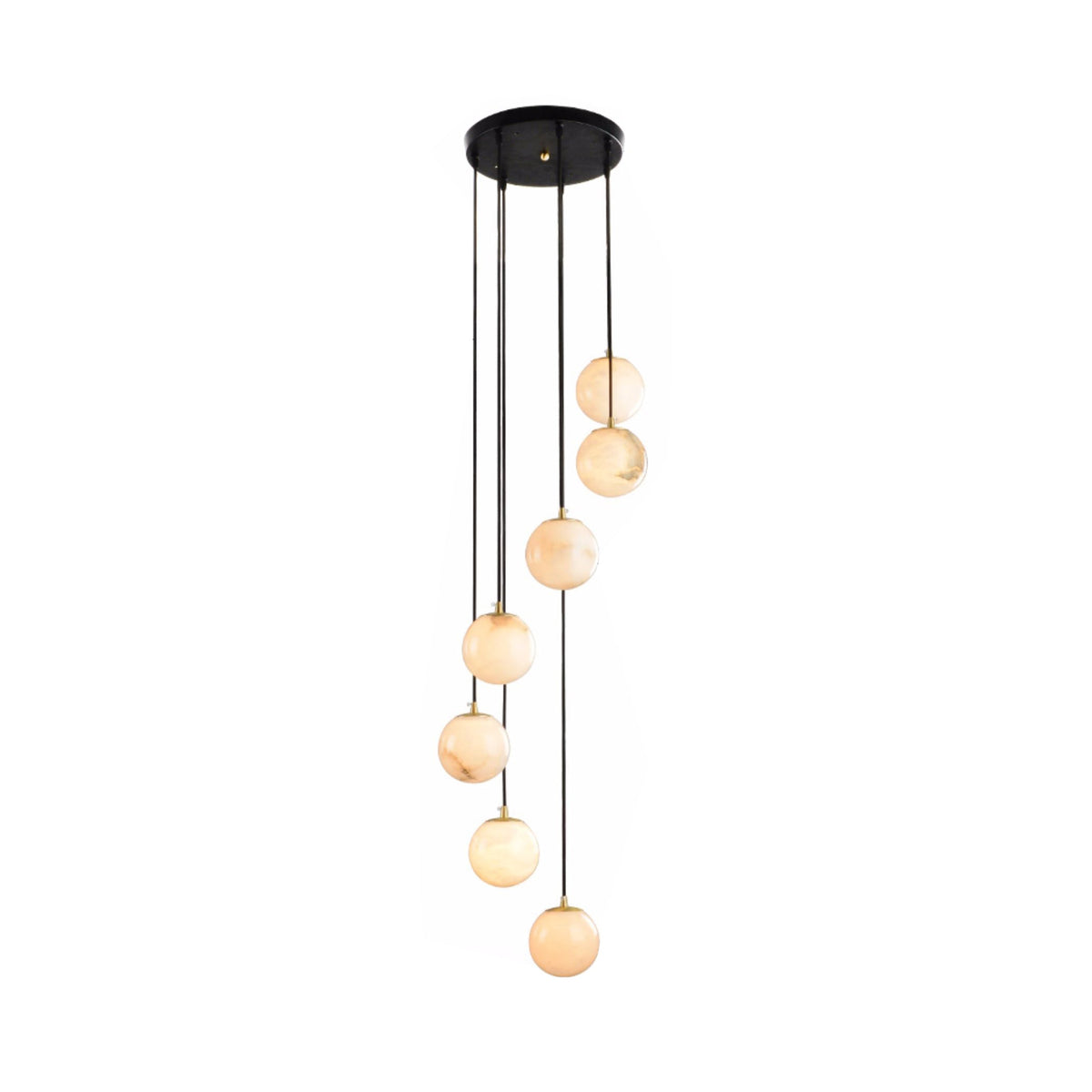 Candelabro moderno de alabastro com várias esferas Belen