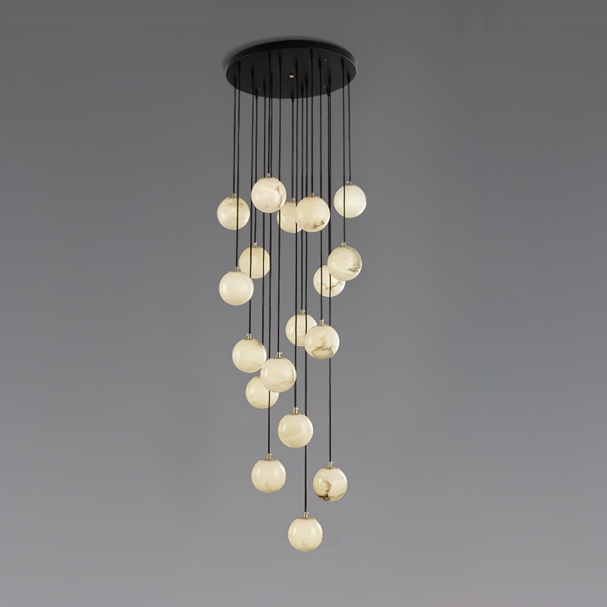 Candelabro moderno de alabastro com várias esferas Belen
