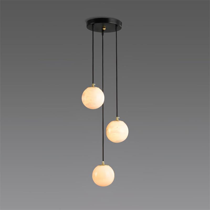 Candelabro moderno de alabastro com várias esferas Belen