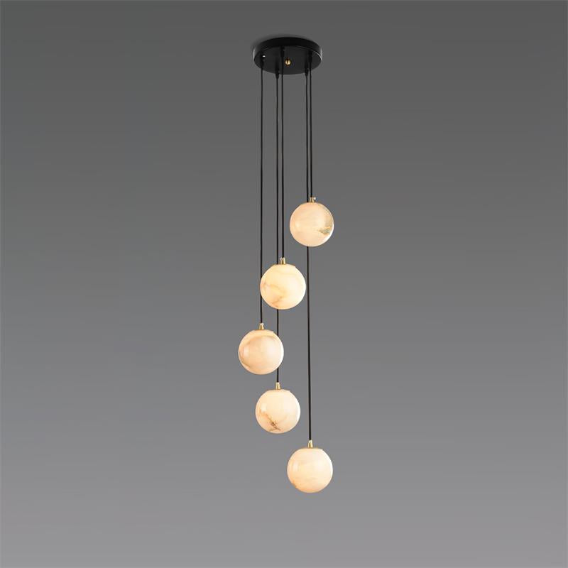 Candelabro moderno de alabastro com várias esferas Belen