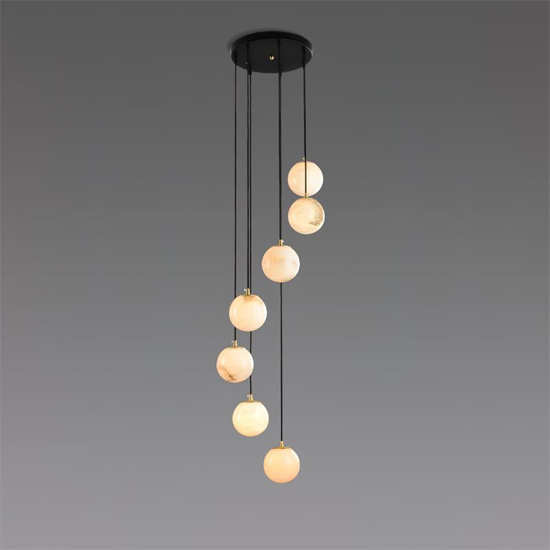 Candelabro moderno de alabastro com várias esferas Belen