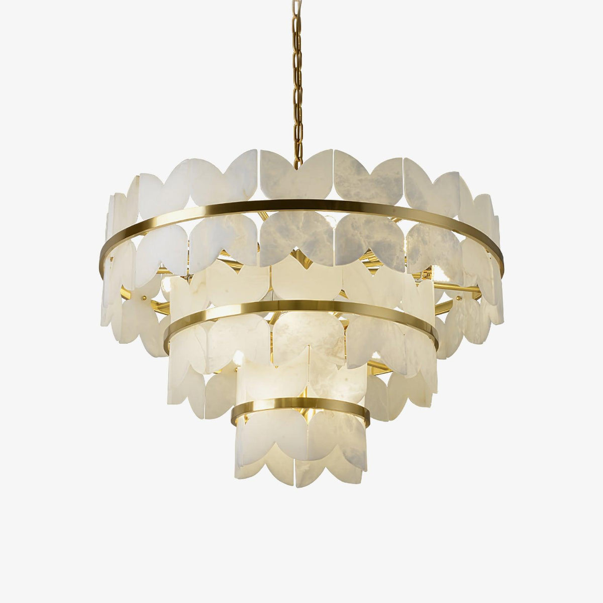 Seraphina vintage-lysekrone i alabast