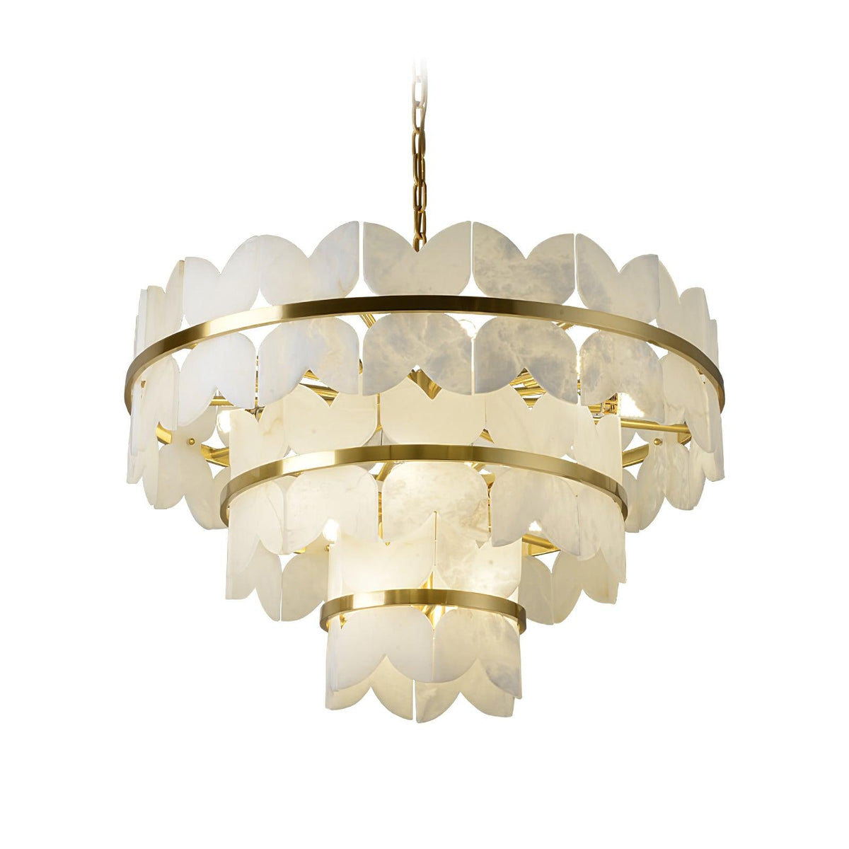 Seraphina vintage-lysekrone i alabast