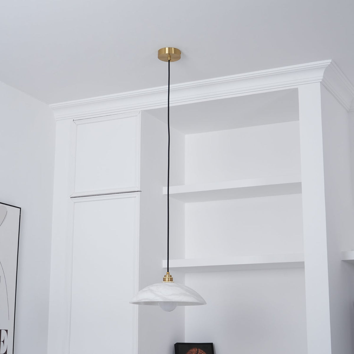 Ljomuvyd kreativ individuel kuppel-pendellampe i alabaster