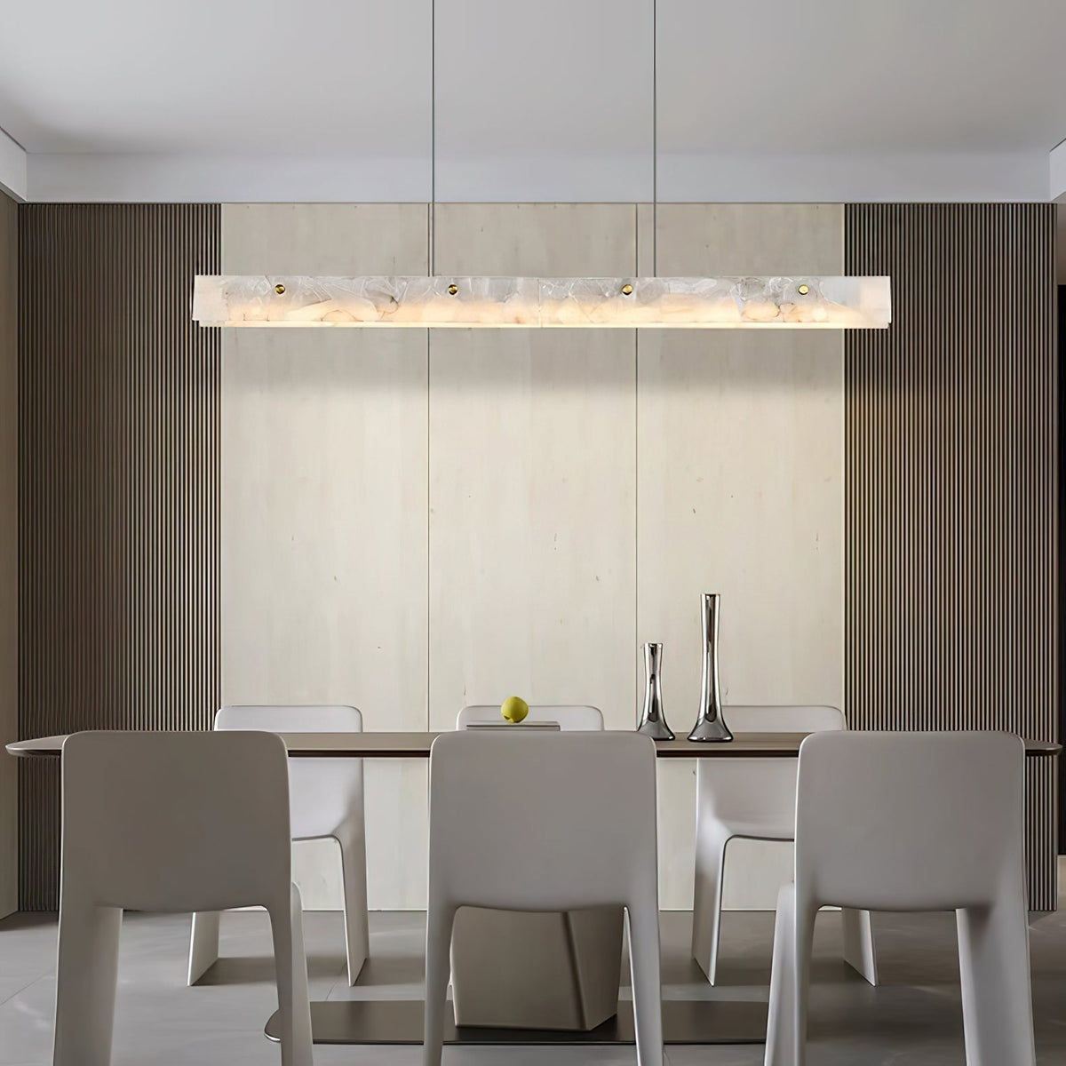 Modern linjär pendellampa i alabaster med LED från Vexor