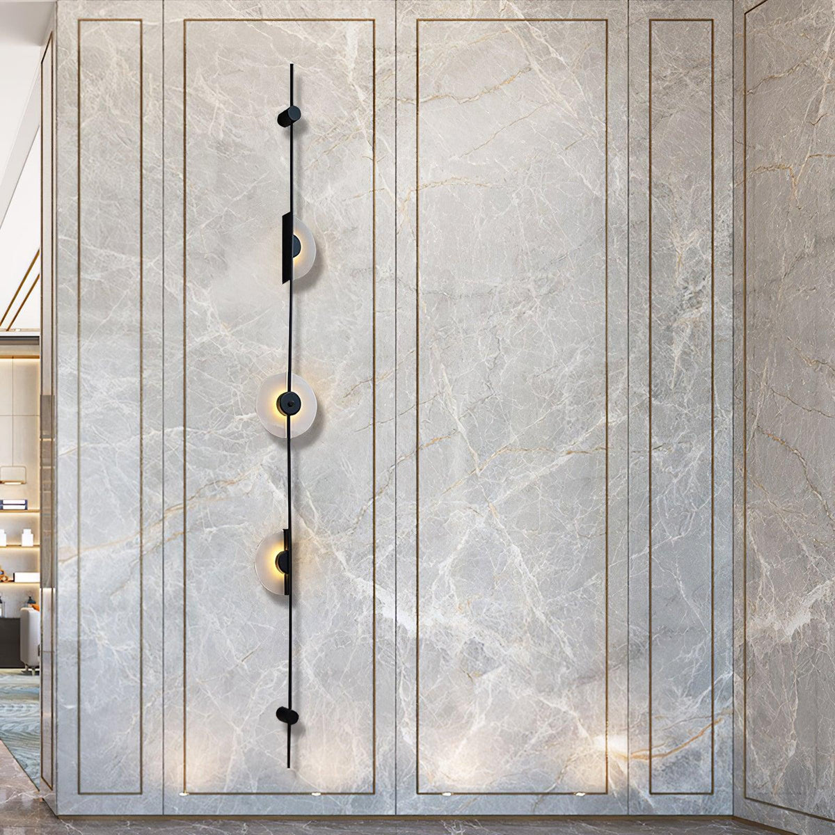 Neron Alabaster Vertical Wall Sconce