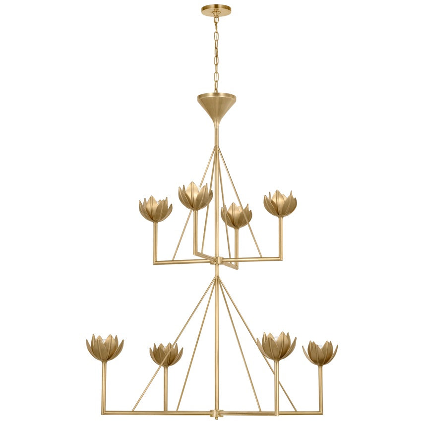 Alberto moderne minimalistisk blomsterlysekrone i messing