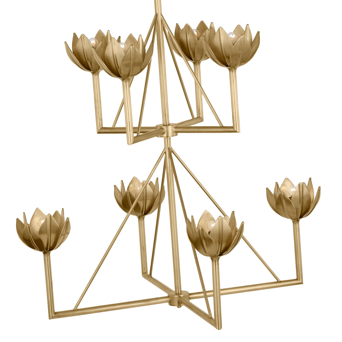 Alberto moderne minimalistisk blomsterlysekrone i messing