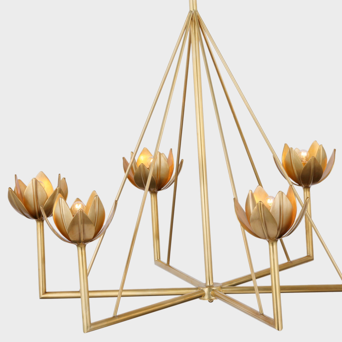 Alberto moderne minimalistisk blomsterlysekrone i messing