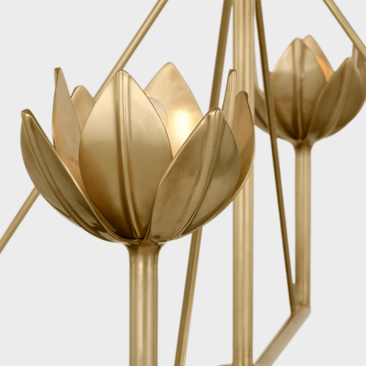 Alberto moderne minimalistisk blomsterlysekrone i messing