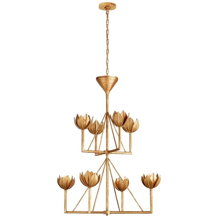 Alberto moderne minimalistisk blomsterlysekrone i messing