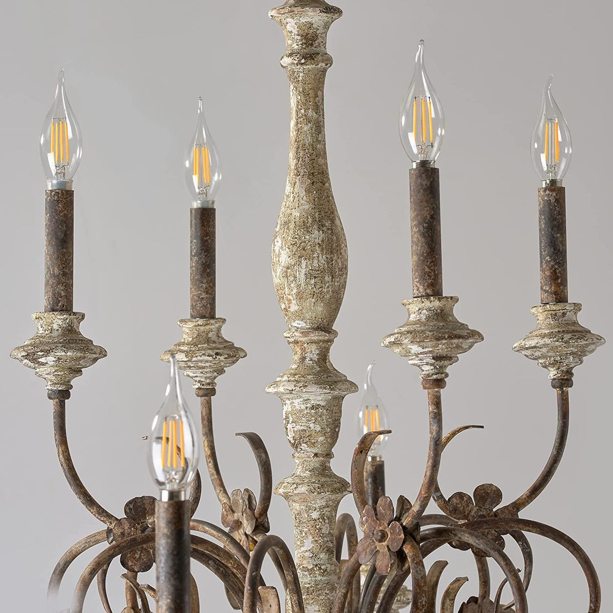 Candeeiro de teto tradicional de velas metálico Waegnuvyn
