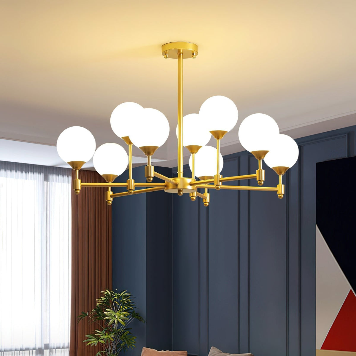 Celireon elegant ljuskrona i glas
