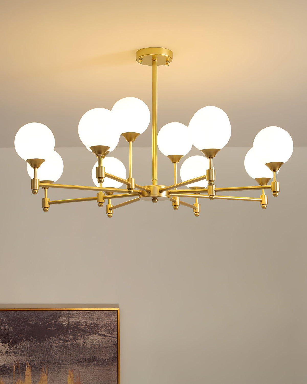Celireon elegant ljuskrona i glas