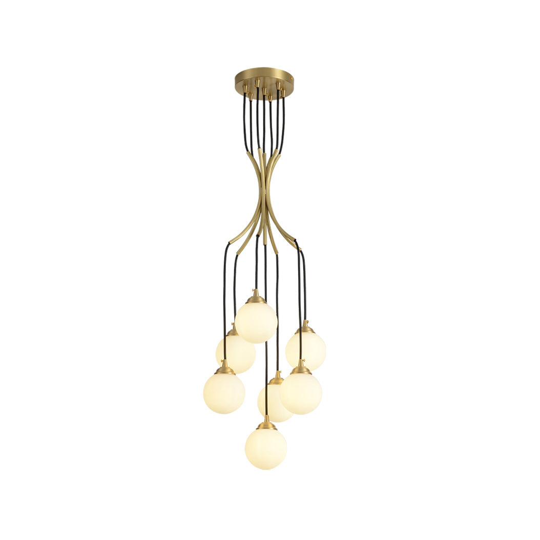 Candeeiro de teto minimalista moderno de vidro Zoruvyi, com bolas suspensas